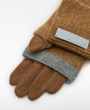 Convertible knit gloves woman