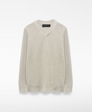 Knit cross-over V-neck sweater