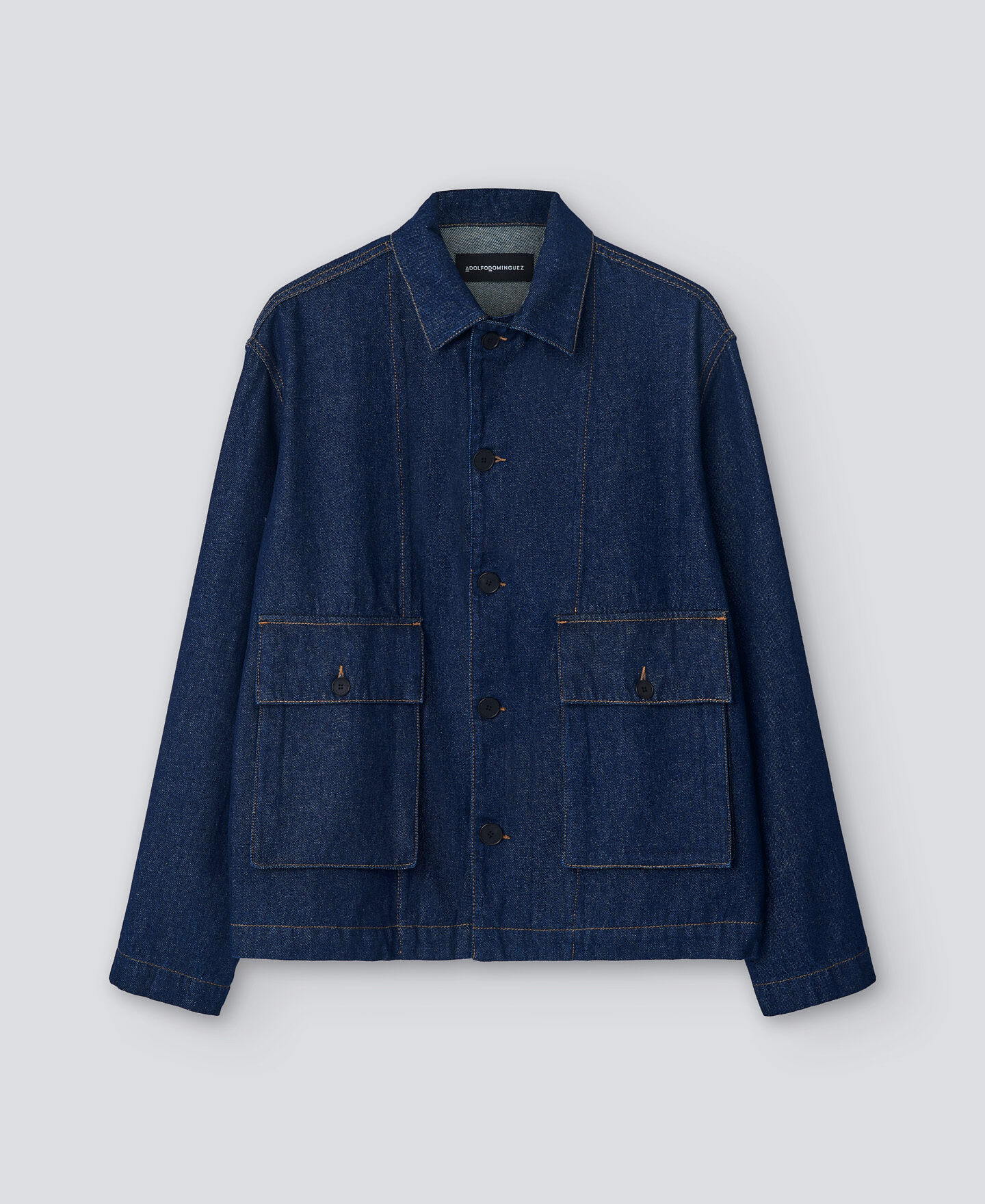 Blue cotton denim jacket man