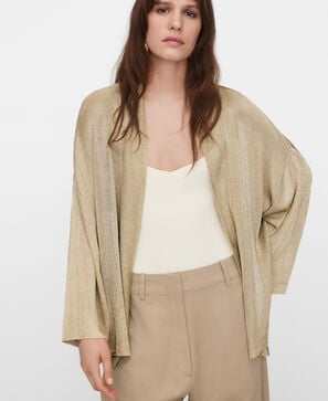 Chaqueta kimono punto metalizado