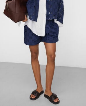 Bermuda bordado ingl&eacute;s popel&iacute;n