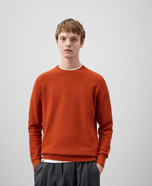 Cotton knit structure sweater man