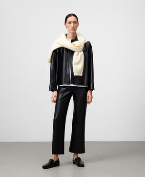 Leather-Non-Leather overshirt woman