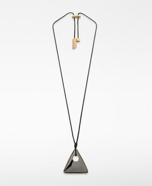 Triangular metal piece necklace woman
