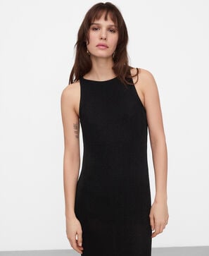 Long metallic knit dress