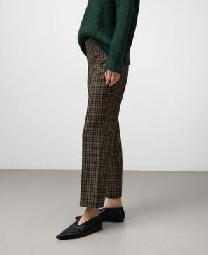Slim fit checkered trousers woman