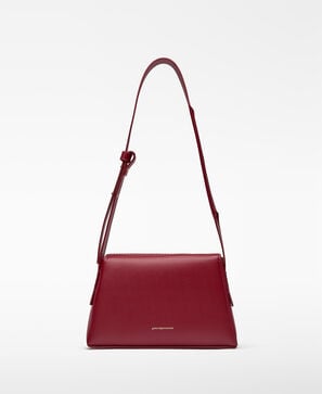 Mica trapezoidal leather shoulder bag