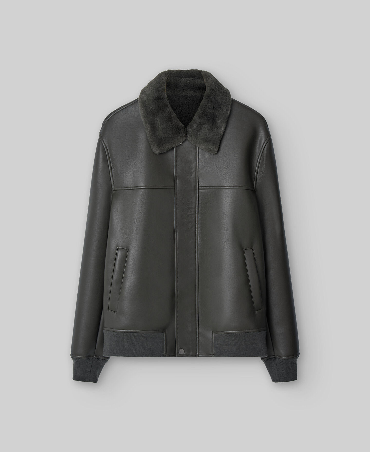 Faux fur biker jacket mens sales