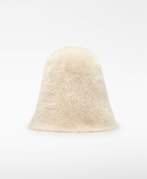Faux fur cloche hat woman