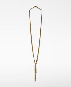 Gold chains maxi necklace woman
