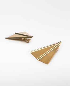 Triangular metal earrings woman