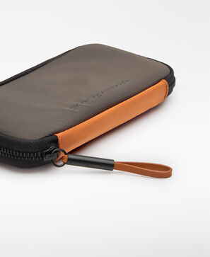 Nylon two-tone large wallet woman