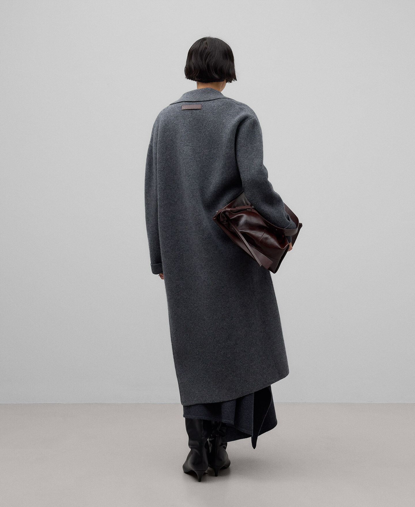 Manteau femme gris chiné laine hotsell