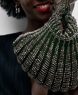 Bottle green clutch for women