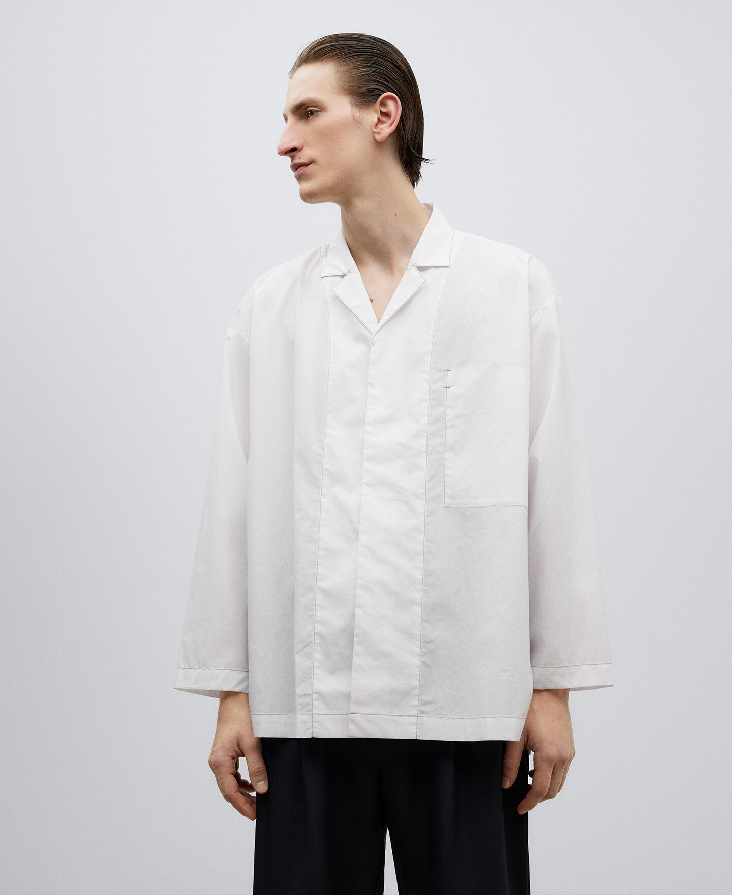 Chemise oversize en coton blanc homme