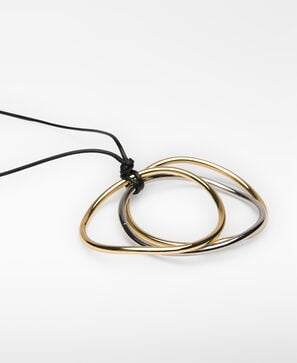 Collar aros met&aacute;licos bicolor