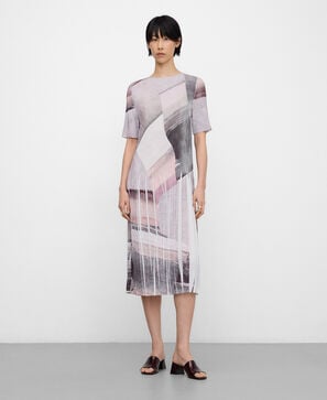 Vestido crinkle estampado