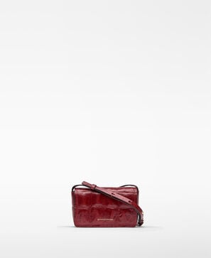 Mica croc-embossed mini crossbody woman