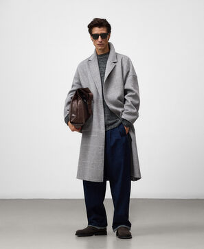 Double-faced checkered coat man