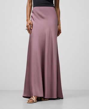 Satin long skirt woman