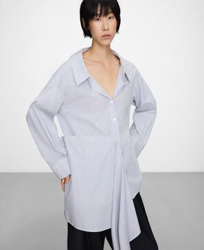 Striped unstructured shirt woman