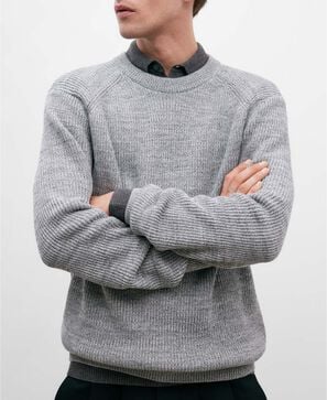 Cotton ribbed men's sweater