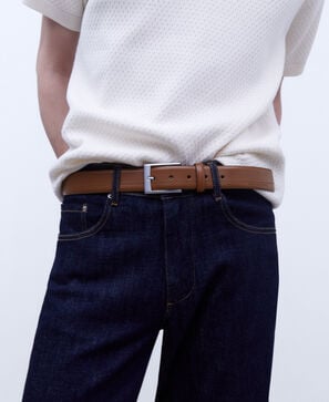 Cinturón biselado  en piel