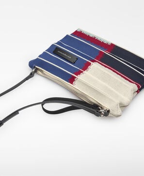 Printed knit pleated toiletry bag woman