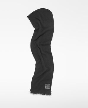 Alpaca and merino blend hooded scarf