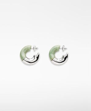 Resin and metal irregular hoops woman
