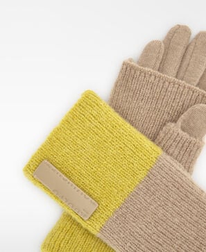 Guantes bicolor convertibles punto