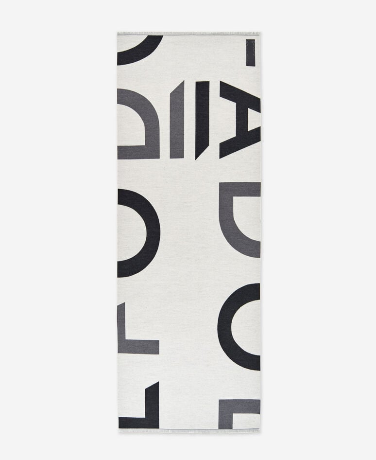 Tow-tone maxi logo scarf