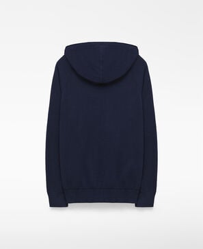 Organic cotton knit hooded sweatshirt