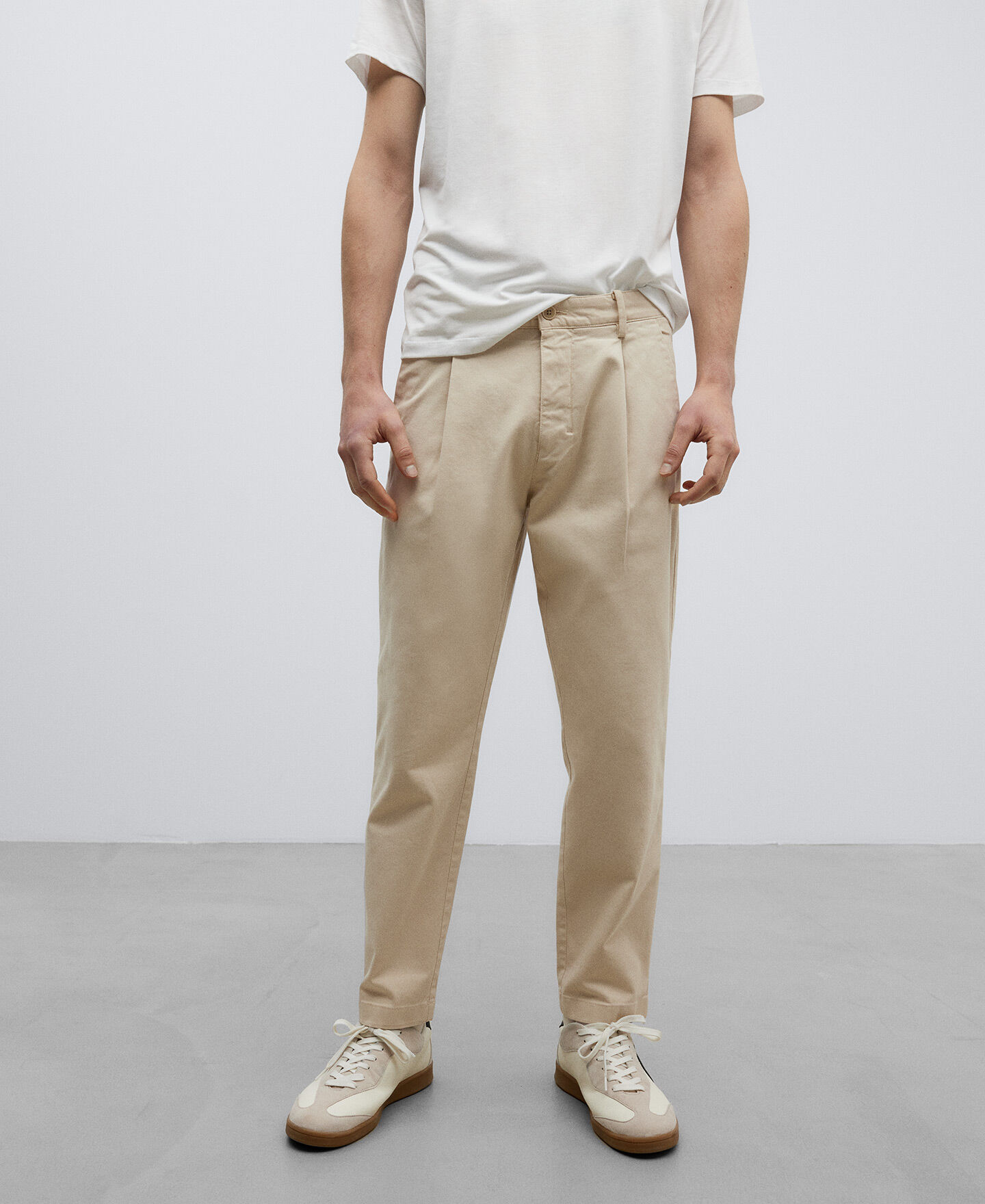 Pantalón chino sarga algodón hombre