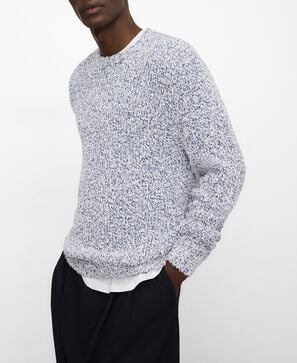 Melange texture knit sweater