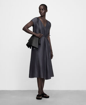 Vestido midi evas&eacute; ramio