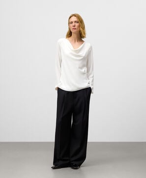 Top cuello drapeado mujer