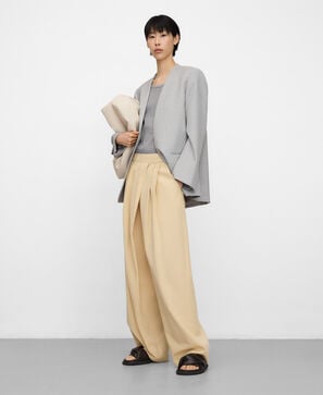 Wrap pleated trousers