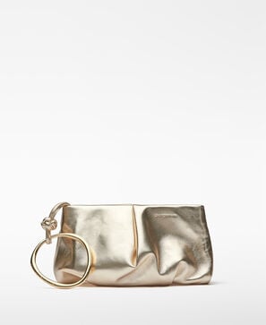 Leather metallic clutch
