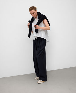 Organic cotton asymmetrical shirt woman