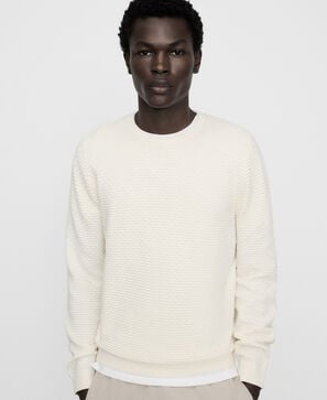 Organic cotton structured knit sweater