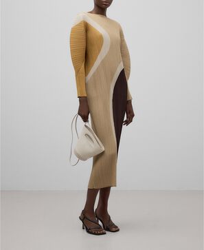 Printed crinkle dress woman