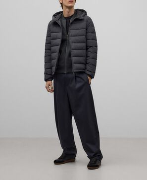 Quilted hooded coat man