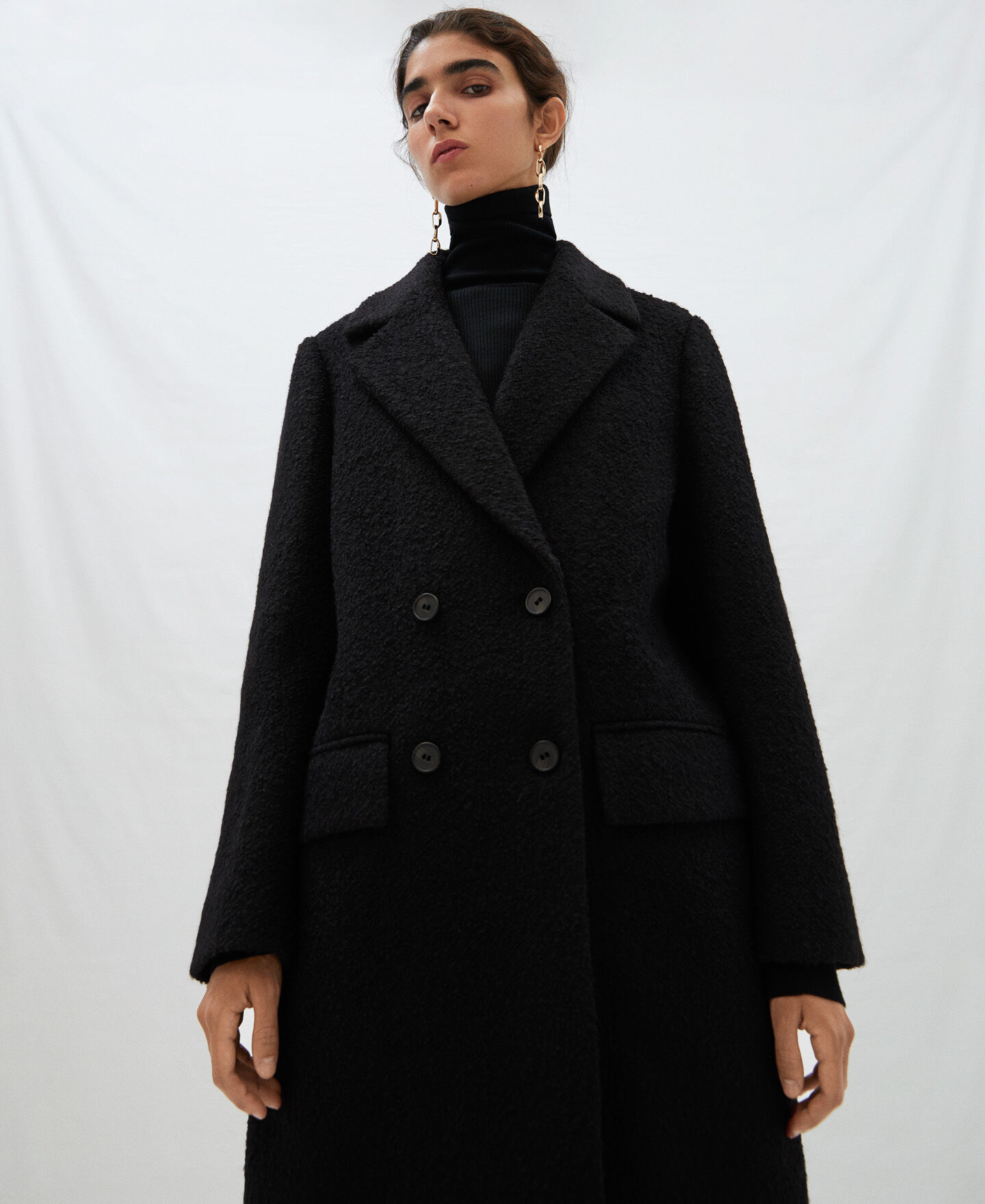 long boiled wool coat
