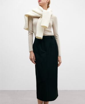 Black pencil skirt woman