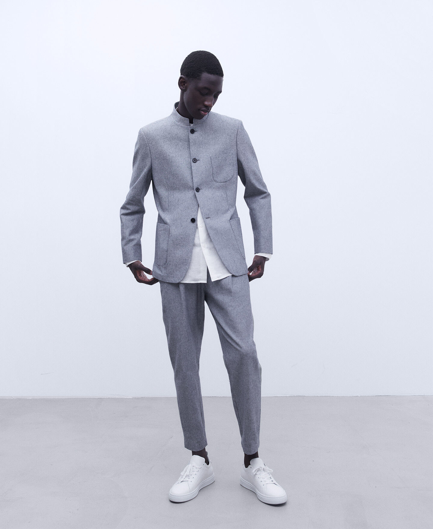 Blazer en algodón y lino | AD