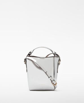 Mica metallic-finish bucket bag woman