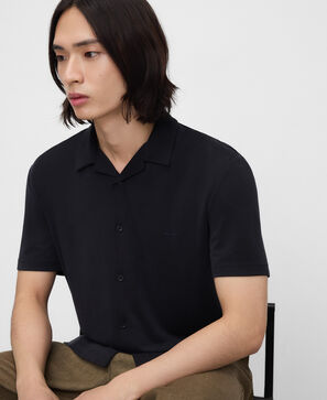 Modal bowling collar shirt