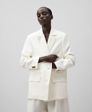 European linen blend blazer woman