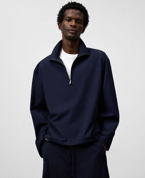 Zipped relaxed fit shirt man